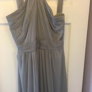David’s bridal Y-neck long mesh dress